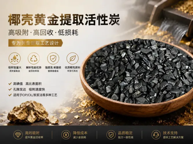 Huajing Coconut Shell Gold-Recovery Carbon: Zvýšení obnovy zlata, snížení nákladů a zvýšení efektivity